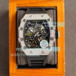 Replica Richard Mille RM35-01 Rafael Nadal Watch Diamond Bezel Black Rubber Strap